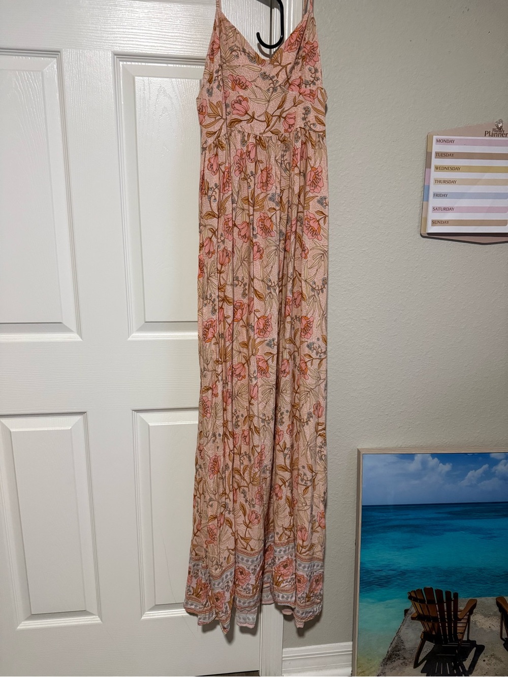 SHEIN Peach Floral Maxi Dress